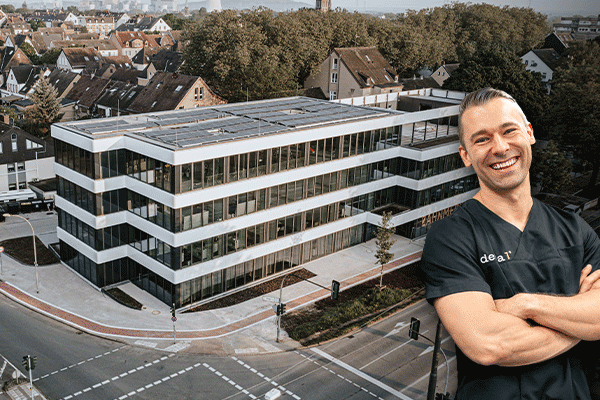Gebäude der Denta 1 Clinic mit Dr. Stefan Helka